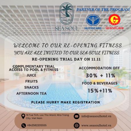 YOU'RE INVITED TO OUR SEA SOUL FITNESS RE-OPENING TRIAL DAY 11.11