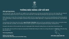 Thông báo nâng cấp hồ bơi