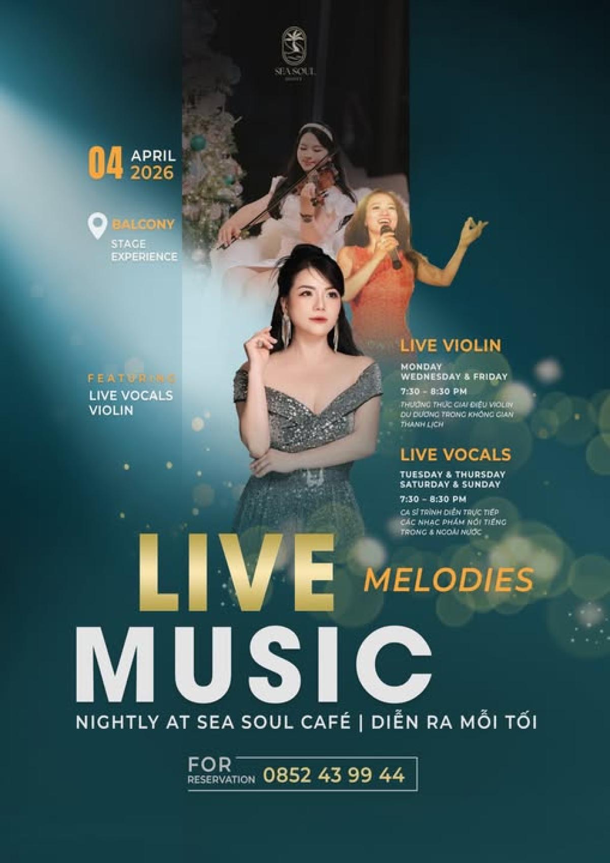 Sea Soul Café Lounge | lịch diễn âm nhạc tháng 04